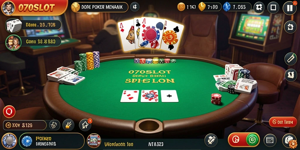 Tampilan gameplay seru dari 070SLOT yang menampilkan aksi poker menarik.