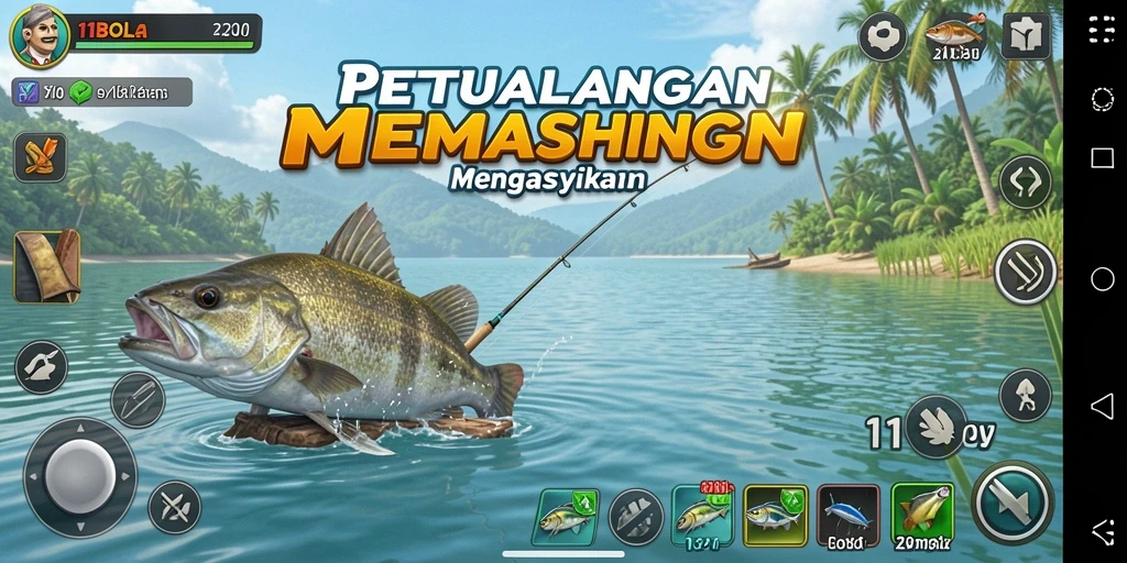 Gameplay menarik dalam 11BOLA dengan berbagai ikan yang menunggu untuk ditangkap.