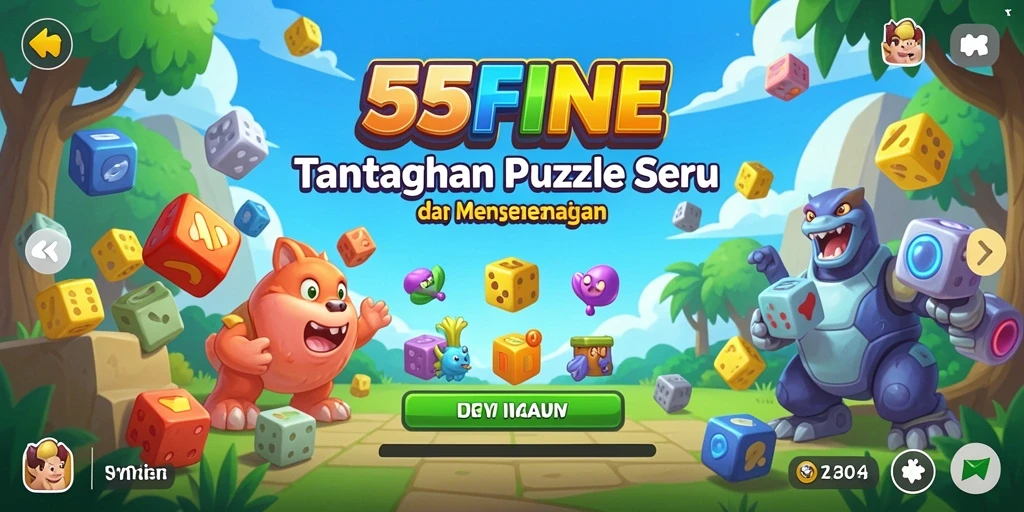 Screenshot gameplay 55FIVE menampilkan tantangan puzzle yang menarik.