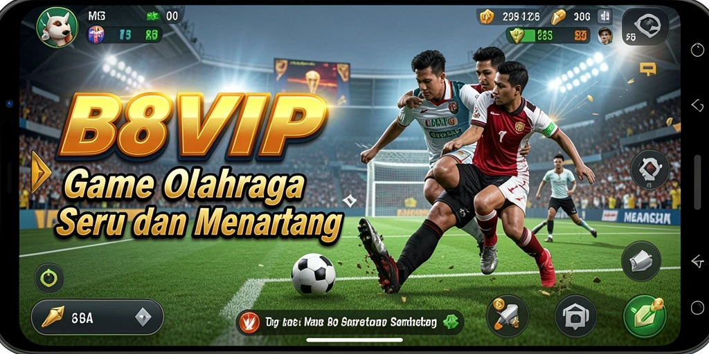 Tampilan gameplay B8VIP yang menegangkan dan penuh aksi olahraga.
