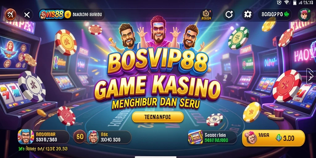 Tangkapan layar utama BOSVIP88 menampilkan gameplay Kasino yang seru dan interaktif.