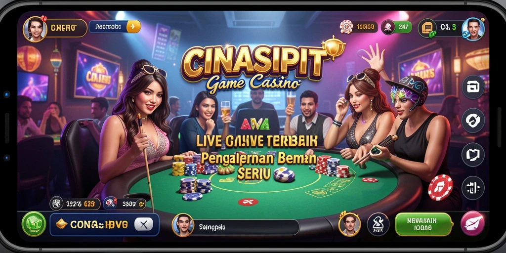 Tampilan utama CINASIPIT menampilkan dealer langsung dan permainan kasino yang seru.