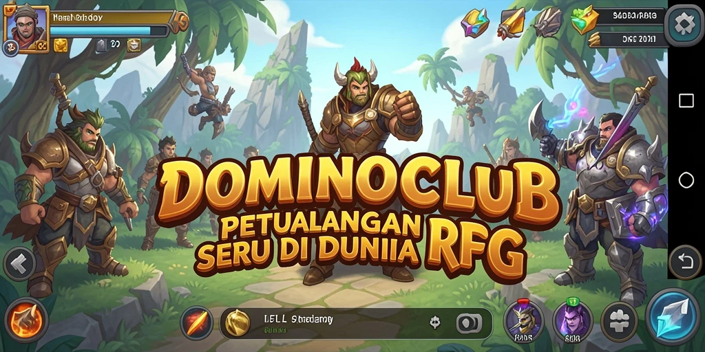 Tampilan gameplay seru di DOMINOCLUB dengan karakter RPG yang menarik.