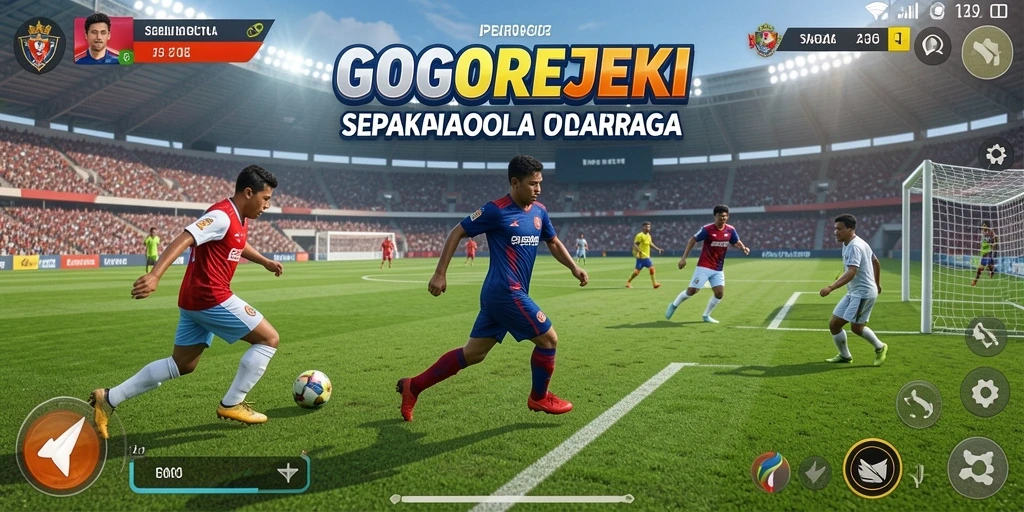 GOGOREJEKI menampilkan aksi seru dalam pertandingan sepakbola yang menegangkan.