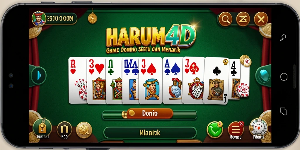 Screenshot utama HARUM4D dengan tampilan gameplay Domino yang seru.