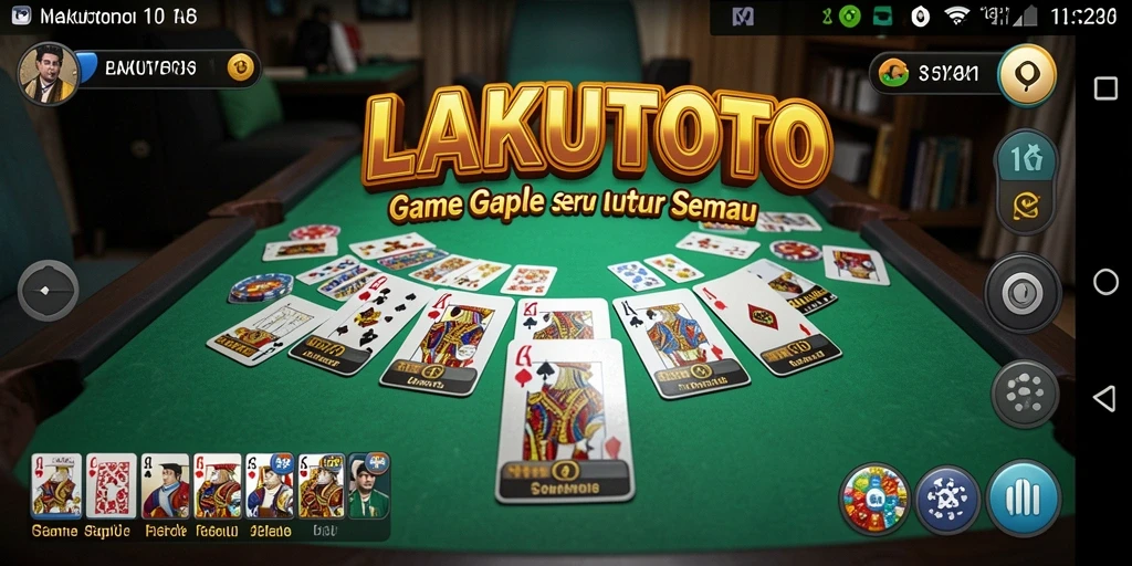 Screenshot gameplay LAKUTOTO menunjukkan keseruan bermain Gaple.
