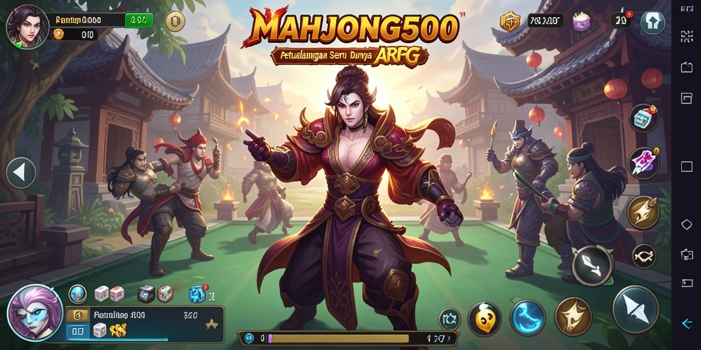 Tampilan utama gameplay MAHJONG500 yang seru dan menantang.