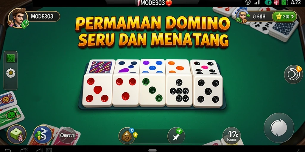 Tampilan gameplay seru di MODE303 dengan teman-teman bermain Domino.