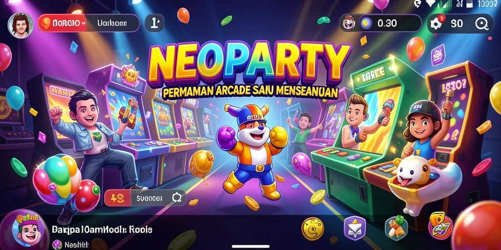 Tampilan gameplay seru dan menantang NEOPARTY yang memukau.