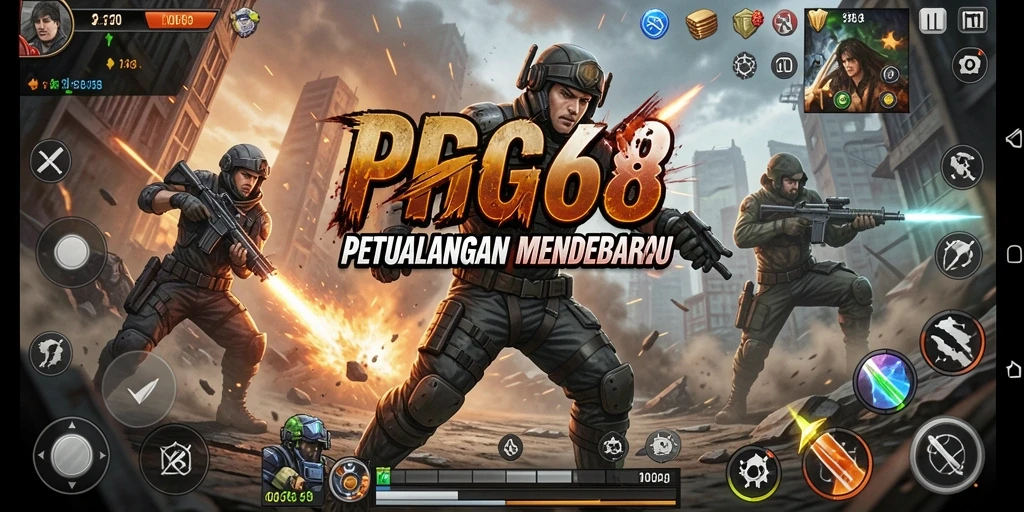 Screenshot gameplay PGG68 menunjukkan aksi seru dan dinamis.