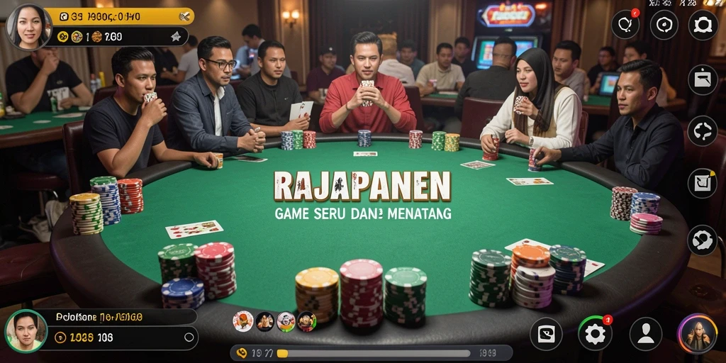 Tampilan gameplay poker yang intens dan penuh strategi.