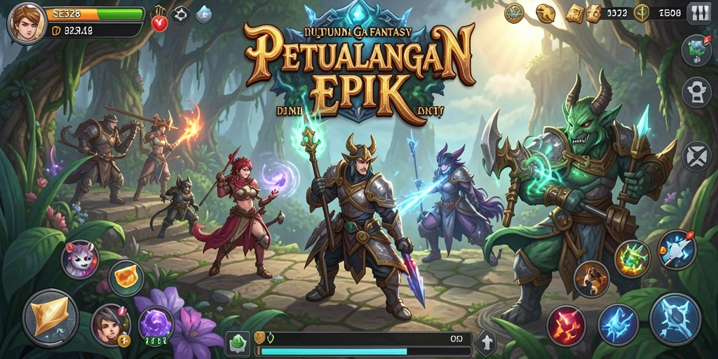 Tampilan gameplay SE328 yang menakjubkan dengan pertarungan seru di dunia fantasi.