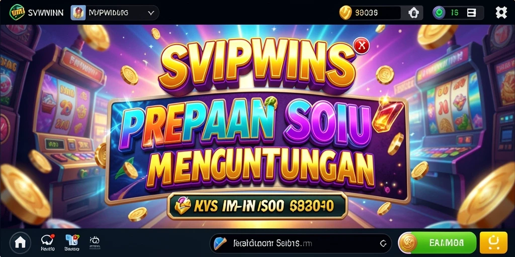 Tampilan menarik dari gameplay SVIPWINS dengan mesin slot berwarna-warni.