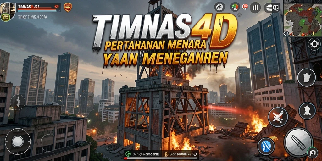 Gameplay seru TIMNAS4D dalam mempertahankan menara dari serangan musuh.