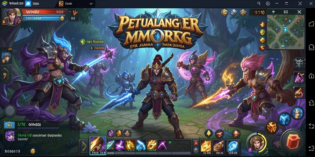 Tampilan screenshot utama WIN88 yang menampilkan pertarungan MMORPG yang epik.